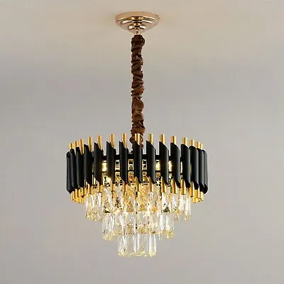 Modern K9 Crystal Chandelier Large Luxury Ceiling Pendant Light For Living Room • £179.89