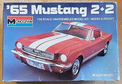 Vintage 1/24 Monogram 65 Mustang 2 + 2 Kit #2713 Open Box Not Started • $14