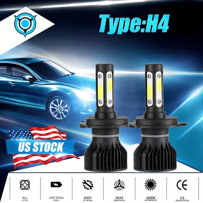 H4 9003 LED Headlight Bulbs Conversion Kit High Low Beam 1900W 285000LM HID • $22.99