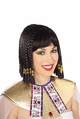 Queen Of The Nile Egyptian Cleopatra Adult Black Costume Wig • £34.82