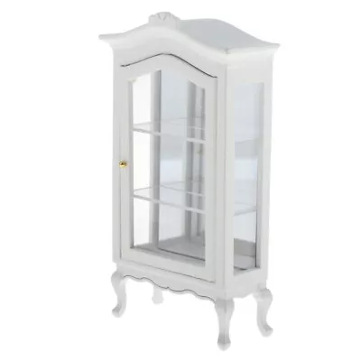 1:12 Miniature White Cabinet Wooden Display Case Dollhouse Furniture Accessories • $16