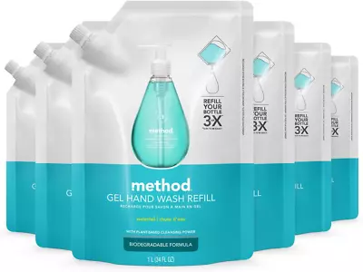 Method Gel Hand Soap Refill Waterfall 34 Oz 6 Pack • $69.43