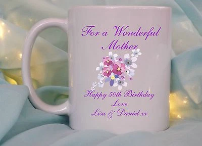 Personalised Birthday Mug Wonderful Mum Nan Sister Friend Any Age Gift For Her • £10.95