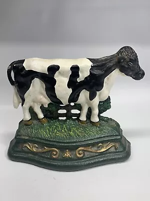 Vintage Wright Studios Cast Iron Dairy Cow Door Stop/ Doorstop  Farmhouse Decor • $16