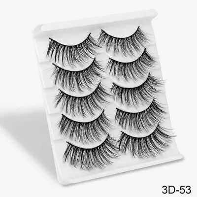 5Pair 3D Mink False Eyelashes Wispy Cross Long Thick Soft Fake Eye Lashes  UK • £3.79