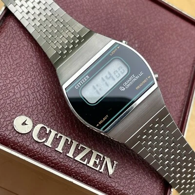 $175 • Buy NOS Citizen Quartz Crystron LC Ref. 50-6079 Stainless Steel In Box