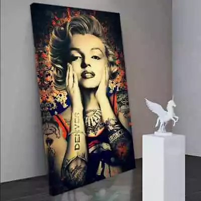 Marilyn Monroe With Tattoo Canvas Premium Quality Wall Art Print No Framed • $19.35
