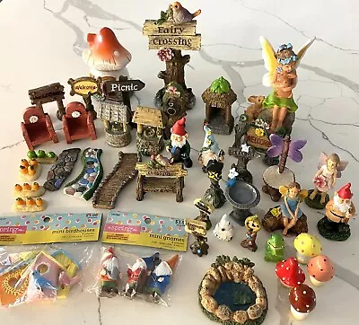 Huge Lot Fairy Garden Miniatures Beautiful Details Gnomes Fairies • $4.60