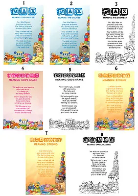 Personalised New Born Baby Name Meaning & Poem Certificate Gift - BoyGirlTwins • £3.25
