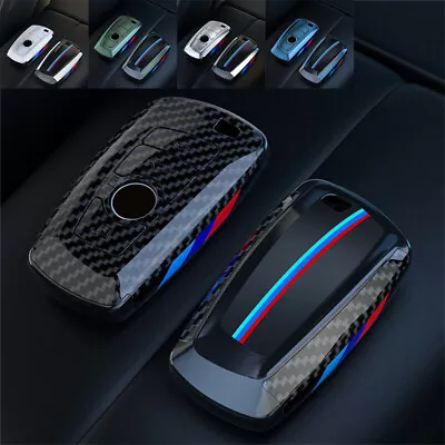 Carbon Fiber Shell Skin Car Remote Key Fob Case Cover For BMW 3 5 7 Series X2 X5 • $14.25