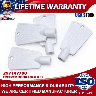 $6.99 • Buy 4x Freezer Door Lock Key Replacement For Kenmore Electrolux Frigidaire 297147700