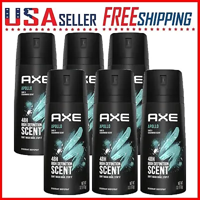 £20.61 • Buy Axe Apollo X 6 Pack Men Deodorant Body Spray  Fresh 150ml (5 Oz) X 6 Pack