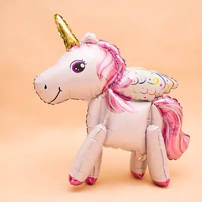 New 3D Standing Unicorn Helium Foil Balloon Children's Kids Party Decoration Toy • £2.68