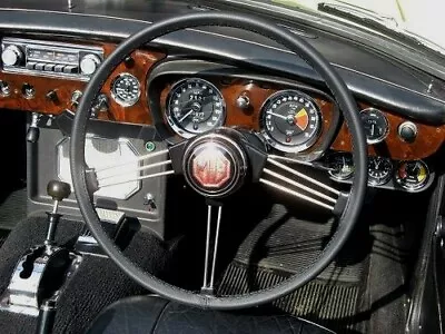 Fits Mg Mgb Gt 1965-1980 Black Italian Leather Steering Wheel Cover Best Quality • $40.29