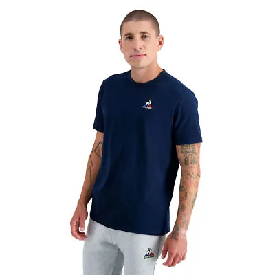 Le Coq Sportif Men's Essentials Short Sleeve Dress Blue Cotton T-Shirt • £18.60