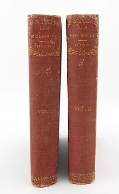 Antique Les Miserables By Victor Hugo Burt Co. Publisher Two Volume Set 1862 • $299.99