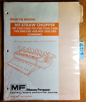 Massey Ferguson Straw Chopper 760 751 750 740 550 540 510 410 - 205 Parts Manual • $25