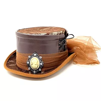 Steampunk Time Traveler Style Top Hat Feather Halloween Costume Cosplay Hat • $21.95