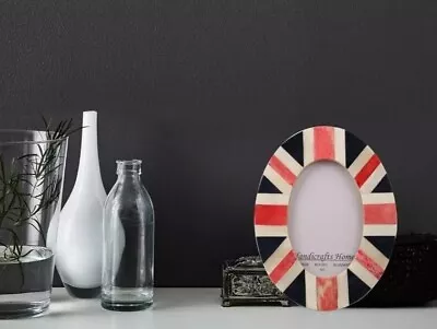 Handmade Oval Union Jack Photo Frame For 4x6 Inches Photo • £15