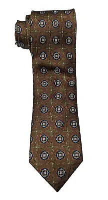 PETER MILLAR Men's SEVENFOLD 100% Silk Thick Necktie Designer Bronze Medallions • $33