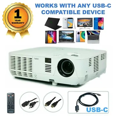 NEC NP-V300X DLP Projector V300X HDMI - Professional Streaming Bundle USB-C • $162.73