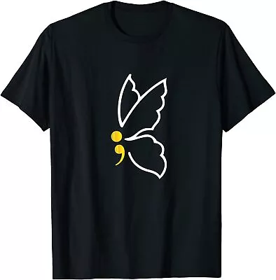 Butterfly Semicolon May Mental Health Awareness Month Unisex T-Shirt • $19.99