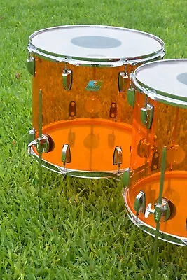 SUPER CLEAN! 2009 LUDWIG 18  AMBER VISTALITE FLOOR TOM For YOUR DRUM SET! I824 • $1124.95