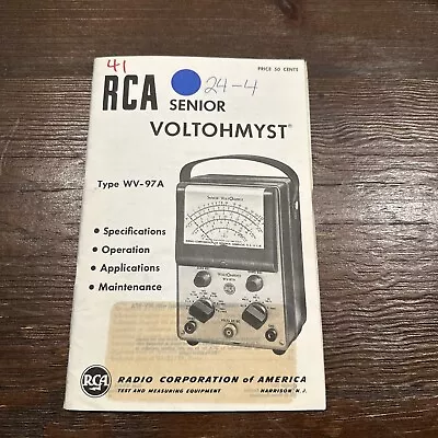 Radio Corporation Of America RCA Type WV-97A Senior VoltOhmyst Operation Manual • $14.84