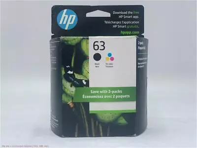 HP 63 2pk Ink Cartridges - Black Tri-color (L0R46AN_140) *NEW* EXP: 04/2024 • $25.99