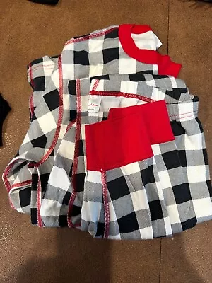 Hanna Andersson Womens Plaid Pajama Set White Black Red Medium  • $10