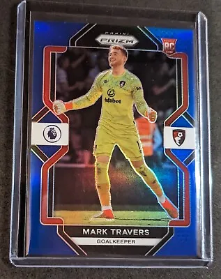 2022-23 Panini Prizm English Premier League Blue Prizm Mark Travers RC /175 • $5