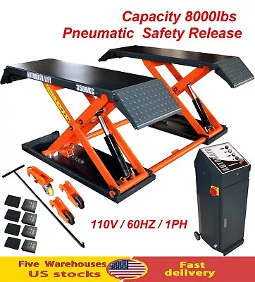 AUTOKATO Mid Rise Scissor Lift 8000lbs Penumatic Release Auto Lift 110V/1PH • $2599