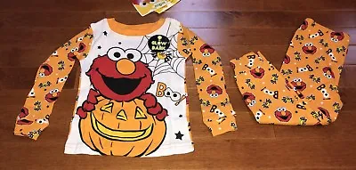 Sesame Street Elmo Glow In The Dark Halloween Toddler Boy Pajamas New 12 Months • $15.99