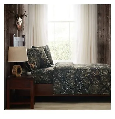 Camouflage Mossy Oak 3 Piece Twin Size Sheet Set Fitted Flat Sheets Pillow Case • $49.98