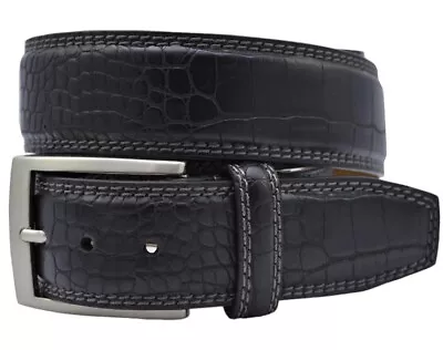 Greg Norman Crocodile Print Leather Golf Belt Dress Belt Size 34 Style GNL009 • $28.99