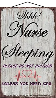 Vintage Style Sign Nurse Sleeping Please Do Not Disturb Unless You Need CPR Gift • $29.99