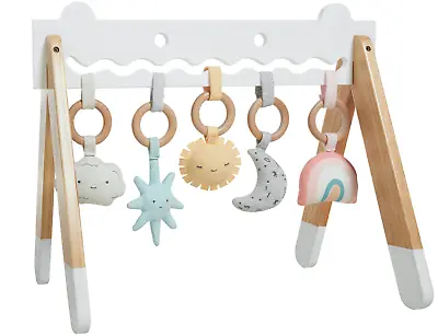 EX DISPlAY Haus Projekt Baby PLAY GYM Wooden Activity Set 5 Toys Newborn Gift • £29.99