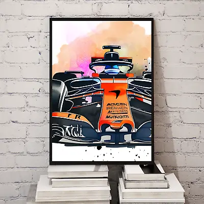 Lando Norris F1 Mclaren Car Artist Impression Poster Print Illustration Unique • £9.99