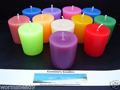 Handmade Set Of 3 Scented Aromatherapy Coloured Votive Candles Choose Fragrance • £3.49