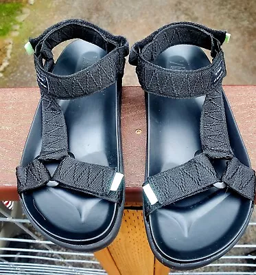 ZARA Y2K Black Rubberized Technical Sport Sandals Adjustable Comfort SZ 36 NEW • $26