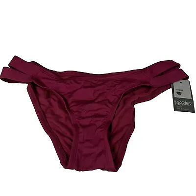 NEW Mossimo Bikini Bottoms Size Small Hipster Deep Red Burgundy Maroon #1995 • $8.97