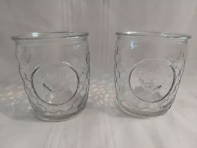 Circleware Embossed Rooster Chicken Wire 4 Clear Drinking Glasses Set Of  2 (T15 • $16.95