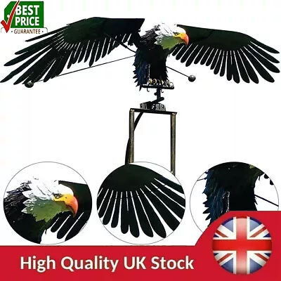 Bird Statue Eagle Stakes Iron Flying Eagle Windmill For Outdoor Lawn Courtyard • £14.79