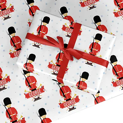Dyefor Festive British Guards With Name Personalised Christmas Wrapping Paper • £9.99