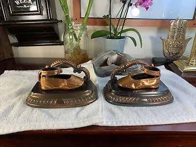 Vintage Pair Bookends MASON MASTERPIECE Boston Bronzed Baby Shoes PRISTINE Set • $19.99