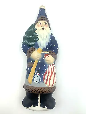 Vaillancourt Folk Art Ornament Blue Father Christmas 7.5  OR9537 Hand Painted • $68.60
