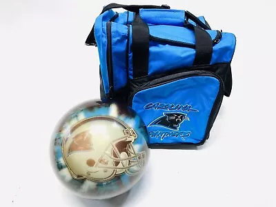 Carolina Panthers 10# Brunswick VIZ-A-ball Bowling Ball With Matching Bag Case • $149.43