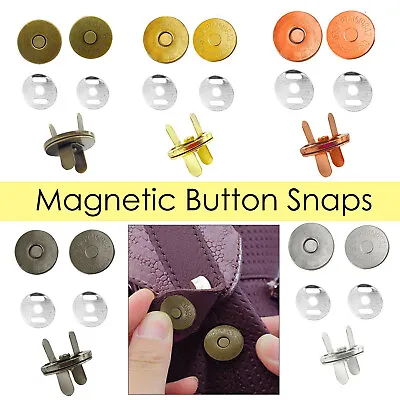 £2.89 • Buy 18/14mm Magnetic Button Snap Fasteners Closures Craft Purse Hat Bag Various Qnt
