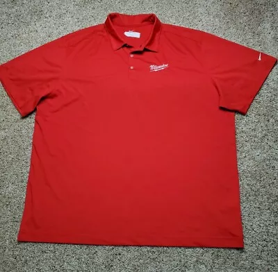 Milwaukee Tools Polo Shirt 3XL Mens Red Short Sleeve Nike Golf Dri-Fit Stretch • $18