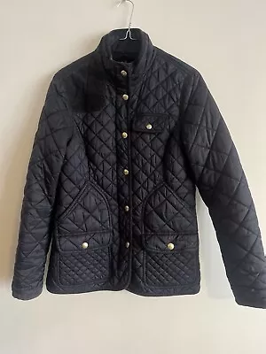 Joules Black Size 12 Padded Quilted Jacket Coat Snaps Spring Equestrian *flaw • £13.50